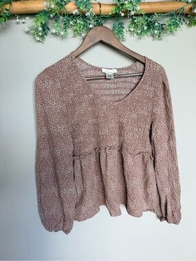URBAN Romantics Smocked Peplum Blouse | size XL
